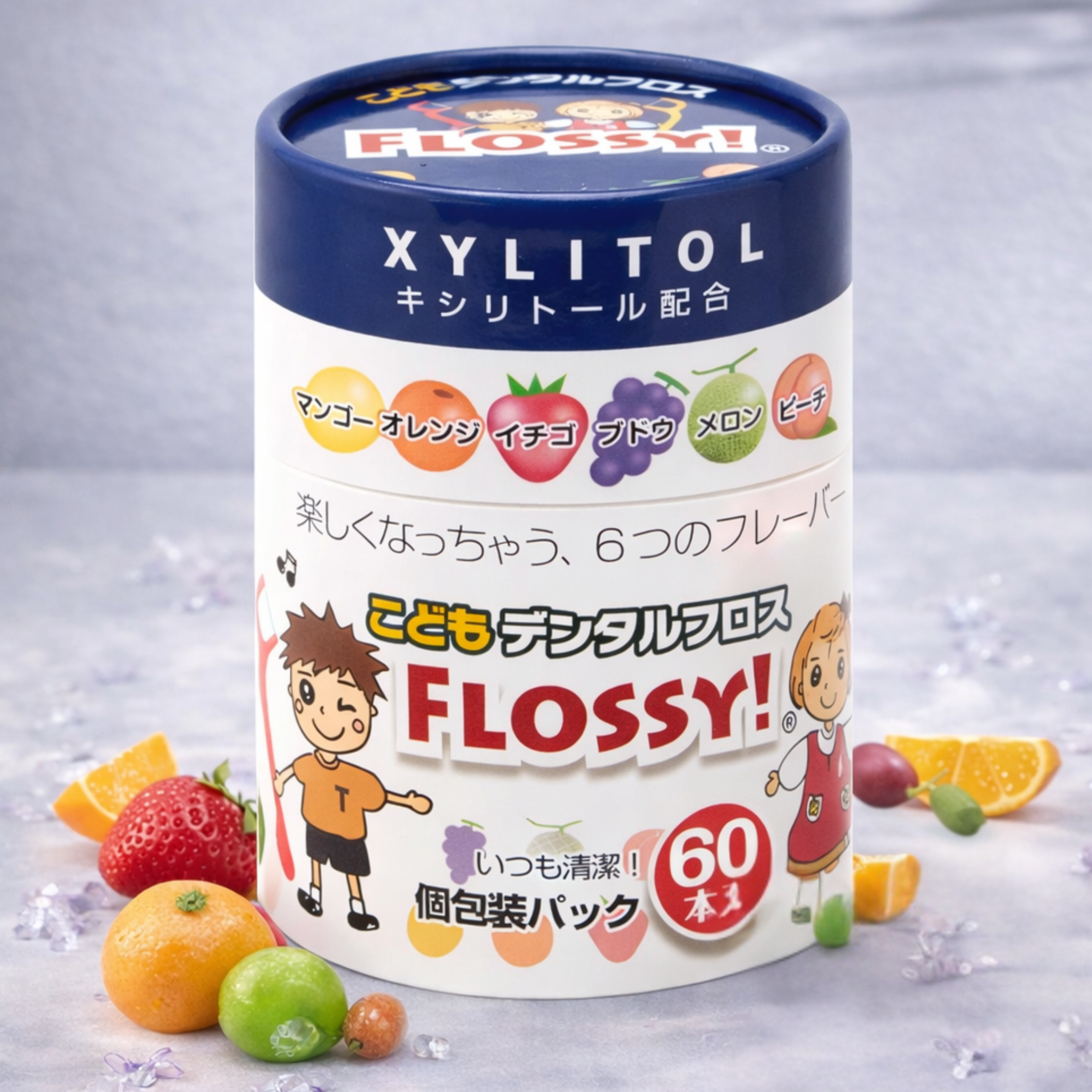 Flossy Kids Dental Floss Picks 60 Pack | Imported from Japan
