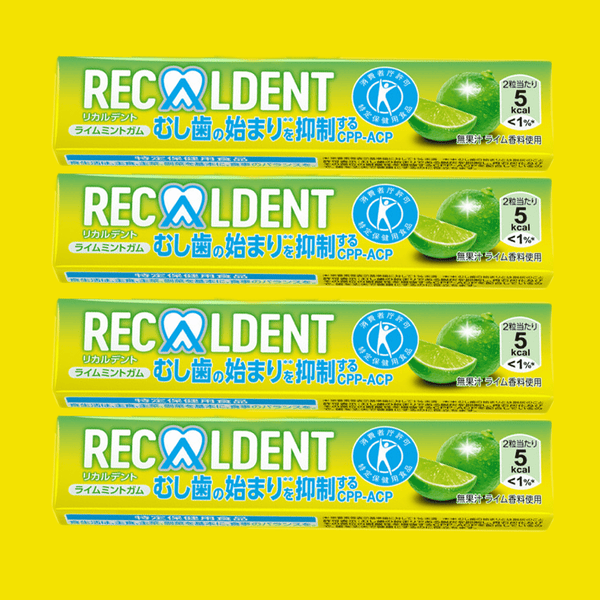 Recaldent Gum - 4 Sticks Lime/Mint