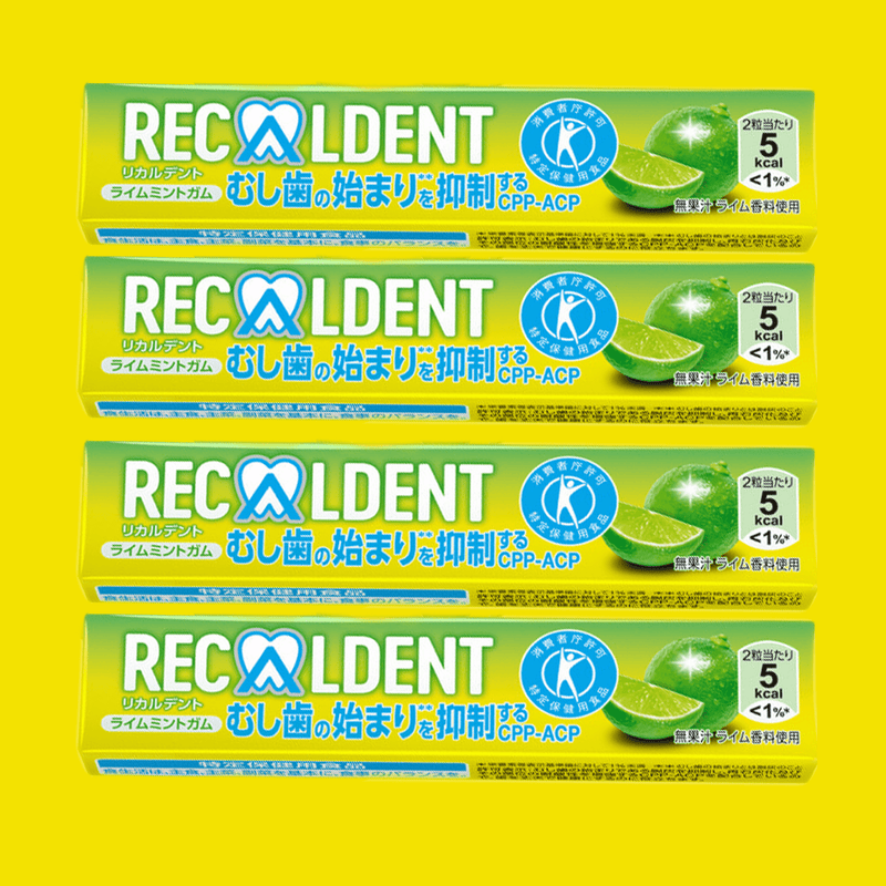 Recaldent Gum - 4 Sticks Lime/Mint